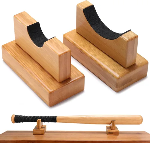 Miniatura 11 de TOBWOLF 2 vitrinas para bates de béisbol, soporte para colgar bates de béisbol, soporte horizontal para bates de béisbol de montaje en pared