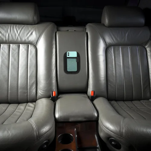 Miniatura 6 de Bolsa de almacenamiento para teléfono móvil para automóvil, 2 unidades, piel sintética, organizador de automóvil, bolsillo de red para asiento