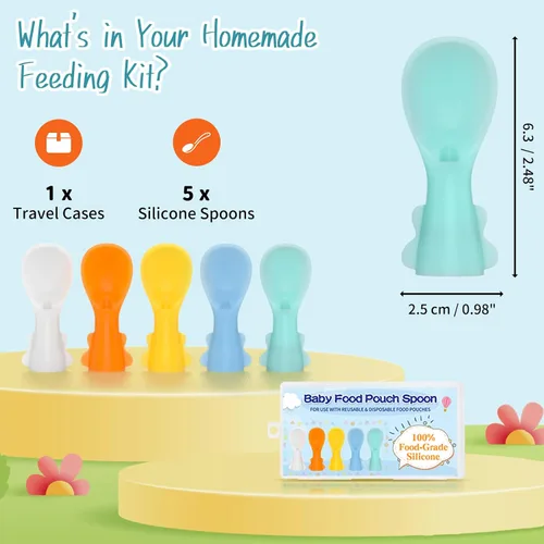 Miniatura 2 de Artículos esenciales para la alimentación infantil y bolsas de comida para bebés: sin costuras, cucharas antigoteo para la dieta del bebé
