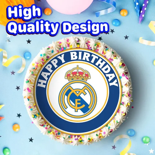 Miniatura 2 de 7.5 Madrid Elite - Decoración redonda comestible para tartas de cumpleaños, pastel de cumpleaños
