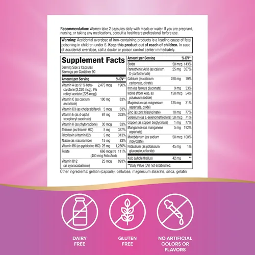 Miniatura 5 de Nature's Way Multivitamínico prenatal, con folato para un cerebro saludable y desarrollo espinal*, vitamina C tamponada, vitaminas B, 180 cápsulas