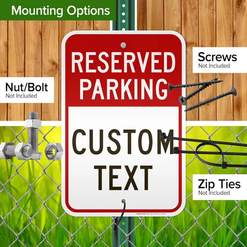 Miniatura 5 de My Sign Center - Letrero de estacionamiento reservado, letreros de estacionamiento personalizados para negocios, 12 x 18 pulgadas, reflectante 3M