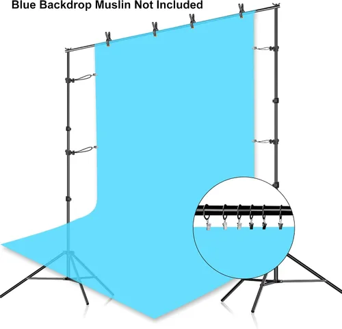 Miniatura 6 de FUDESY Soporte de fondo ajustable de 7 x 10 pies, kit de sistema de soporte de fondo para fotografía y estudio de video con bolsa de transporte