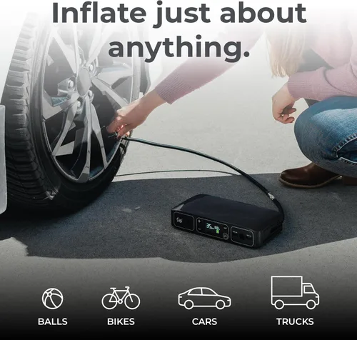 Miniatura 3 de HALO Bolt Air 58830 Arrancador de Batería Portátil para Automóvil Compresor de Aire de 100 PSI, Banco de Energía USB de 58.8Wh, Linterna