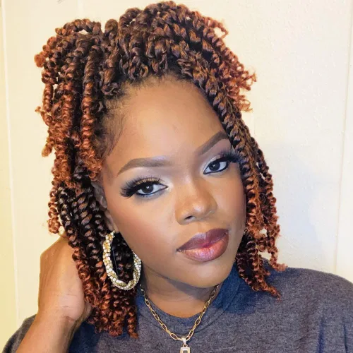 Miniatura 9 de 8 paquetes de extensiones de cabello sintético pretrenzado y prerrizado de ganchillo de 14 pulgadas, con rizos de pasión, para mujeres negras