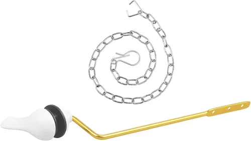 Miniatura 11 de Kit de reemplazo de manija de inodoro, palancas de viaje de inodoro de montaje lateral con junta de sello y tuerca, con cadenas de acero inoxidable