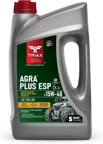 Miniatura 9 de TRIAX Agra Plus ESP 15W-40 CK-4 Syn-Blend - Aceite de motor diésel para equipos agrícolas y todoterreno, con licencia API Fo