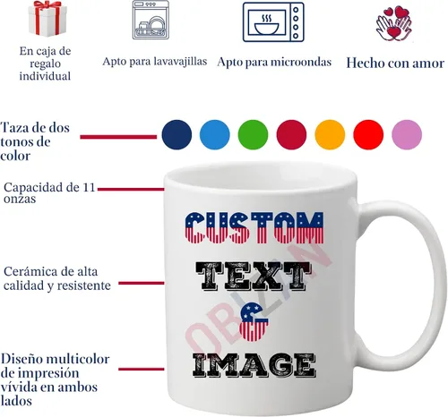 Miniatura 4 de Taza de café personalizada con foto, texto o logotipo, taza de cerámica personalizada de 11 onzas, regalo personalizable para hombres, mujeres
