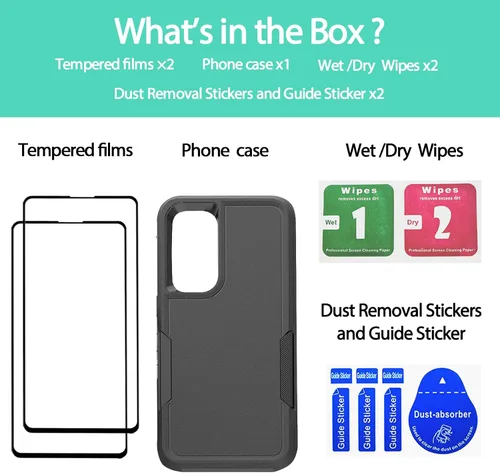 Miniatura 194 de Jeylly Compatible con Samsung Galaxy A22 5G Funda, Funda Samsung A22 5G con 2pcs protectores de pantalla de vidrio templado