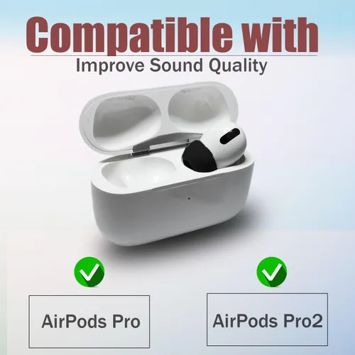 Miniatura 6 de Almohadillas de espuma viscoelástica para AirPods Pro 2 y AirPods Pro, 4 pares de puntas de repuesto XS/S/M/L con funda de almacenamiento