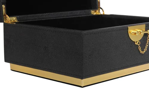 Miniatura 7 de HofferRuffer Elegante Caja Decorativa de Cuero Sintético, Organizador de Caja de Joyería de Almacenamiento, Soporte Organizador de Cosméticos Grande