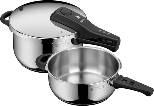 WMF Perfect – Set de cocina rápida de 8.7 in de diámetro 4 litros y medio + cuerpo 3 litros de acero inoxidable para inducción