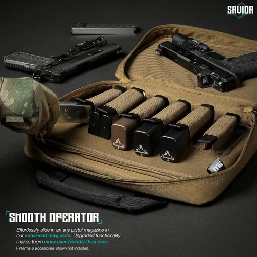 Miniatura 4 de Savior Equipment Specialist Series Tactical Double Scoped Handgun Firearm Case Pistol Bag For Outdoor Hunting Shooting Range, Lockable Compartment