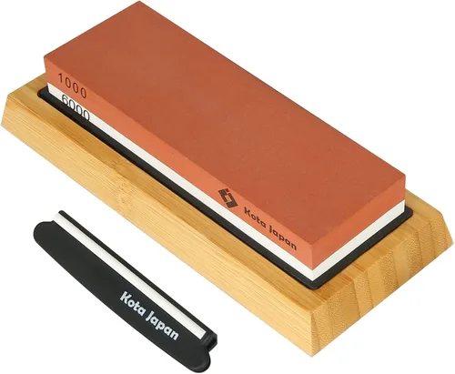 Kota Japan piedra de afilar premium Piedra para afilar cuchillos naturales, KIT AGRADABLE, suave, SIN ESFUERZO Base antiadherente, SEGURIDAD