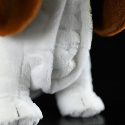 Miniatura 6 de Peluche realista de Basset Hound francés, 12 pulgadas, almohada de cachorro de perro marrón