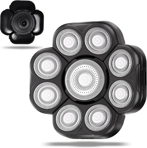Miniatura 10 de Cabezales de repuesto para afeitadora de cabeza, cuchillas de repuesto para afeitadora de cabeza, afeitadoras de cabeza para hombres calvos, negro 5