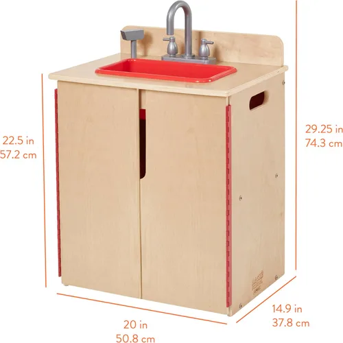 Miniatura 2 de Chef's Station - Fregadero de cocina de madera para niños, cocina de juguete, natural