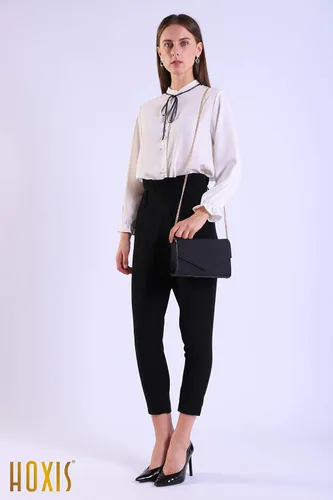 Miniatura 4 de HOXIS Bolso de hombro minimalista con cadena de embrague de noche para mujer, bolso de gamuza de cuero sintético