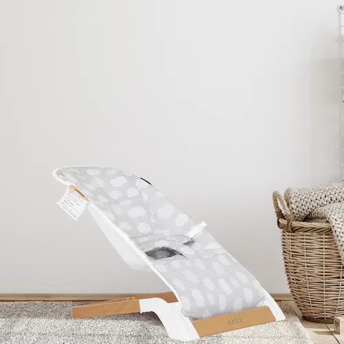 Miniatura 6 de Evolur Koko - Bouncer portátil para bebés en color gris nube, tela transpirable, funda de asiento extraíble, fácil de limpiar para bebé