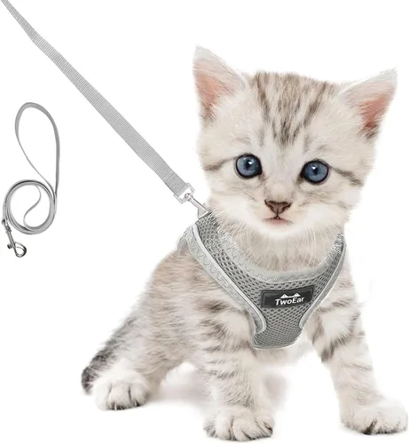 Miniatura 14 de TwoEar Arnés de gato a prueba de escape, suave chaleco ajustable para perro, de malla transpirable, chaqueta reflectante de fácil control para Negro