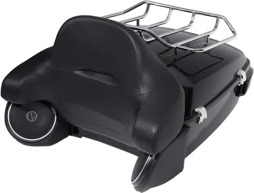 Miniatura 11 de XMT-MOTO King Tour Trunk + almohadilla de respaldo envolvente+estante de montaje negro+accesorios de acoplamiento para Harley Touring Road King Road