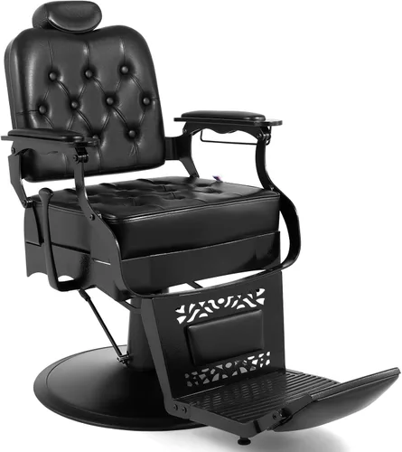 Artist hand Silla de peluquero vintage resistente hidráulica reclinable, sillas de peluquería clásicas para estilista, silla de tatuaje, equipo de