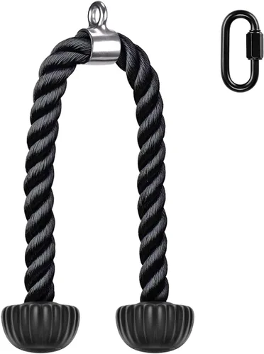 Miniatura 14 de SELEWARE Accesorios de máquinas de cable de barra recta giratoria para gimnasio, barra de tracción barra de presión con mango de goma