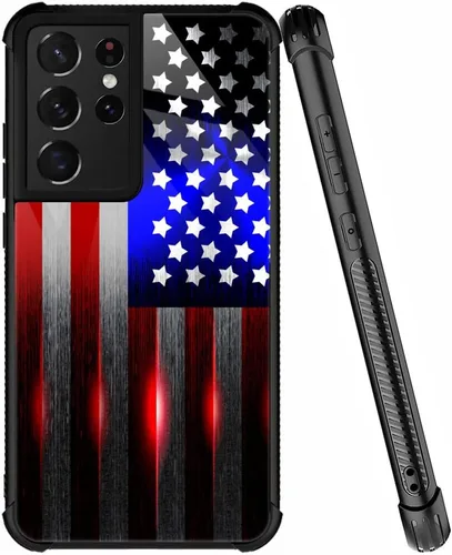 Miniatura 70 de ZHEGAILIAN Funda compatible con Samsung Galaxy S22 Ultra, funda de vidrio orgánico para niñas, mujeres y hombres, diseño de cuatro esquinas, Cabeza
