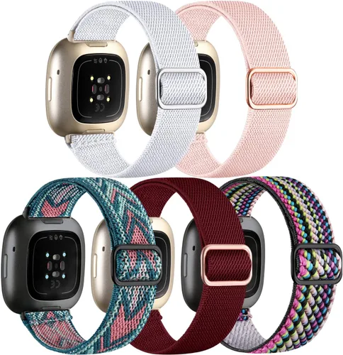 Miniatura 10 de Adorve Compatible con Correas Fitbit Versa 3/Correa Fitbit Versa 4/Correas Fitbit Sense para Hombres Mujeres, Correa de Nylon Elástica Ajustable