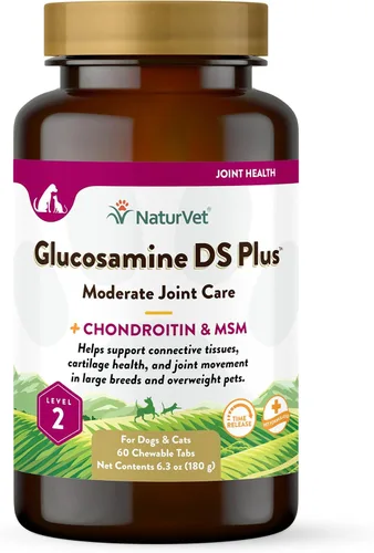 Miniatura 30 de NaturVet – Glucosamina DS Plus - Nivel 2 Cuidado Moderado – Apoya la Función Saludable de Cadera y Articulaciones – Mejorado con Glucosamina, MSM