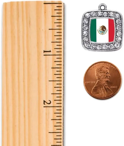 Miniatura 2 de Inspired Silver - Aretes colgantes de gancho francés con dije cuadrado de plata y circonitas cúbicas