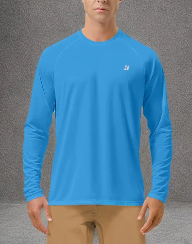 Miniatura 6 de Roadbox Camisas de Protección Solar UV UPF 50+ para Hombres Manga Larga SPF Rash Guard para Pesca Senderismo Natación Correr Paquete de 1