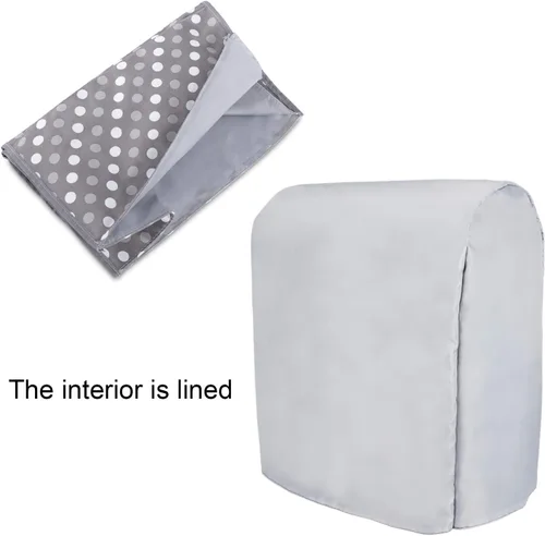 Miniatura 5 de Funda protectora Luxja compatible con batidora de 4.5 cuartos y 5 cuartos de galón, funda de tela con bolsillos para batidora y accesorios Gris