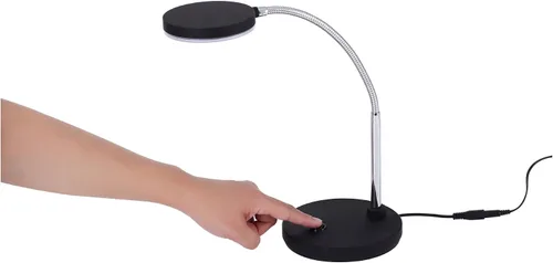 Miniatura 8 de Bostitch Lámpara de escritorio LED de cuello de cisne de metal, sin parpadeo, cabeza ajustable (VLED1800BK), color negro