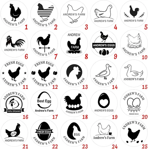 Miniatura 2 de Sello de huevo personalizado para huevos frescos, sellos personalizados de huevo de pato de pollo con nombre de logotipo, almohadilla de tinta