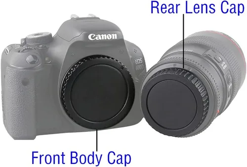 Miniatura 2 de Tapa del cuerpo y tapa trasera de lente para cámara Canon EOS EF EF-S en T7 T6 90D 80D 77D 70D 60D 5Ds 1DX 5D 7D / 6D Mark II III 200D Rebel SL3 SL2