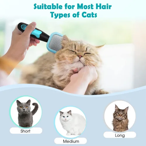 Miniatura 6 de Cepillo Slicker, cepillo para perros con pinzas de limpieza suave para eliminar el pelo suelto, cepillo para perros pequeños, cachorros, yorkies