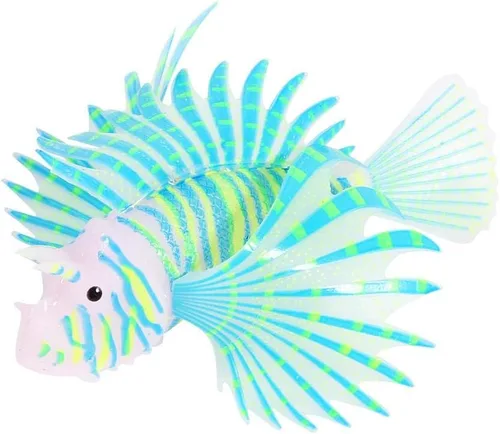 Miniatura 6 de HEEPDD Pez artificial brillante, pez león artificial brillante, peces falsos luminosos, peces de acuario, adorno de paisaje, decoración de animales