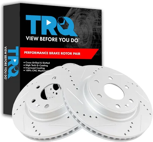 Miniatura 105 de TRQ Juego de rotores de freno de rendimiento trasero con revestimiento G premium compatible con Mazda 6 2014-2021