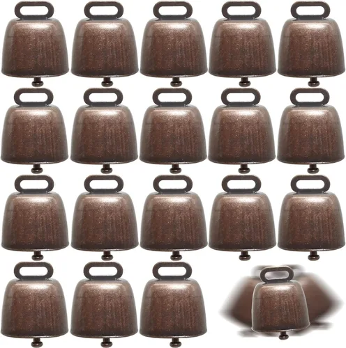 TIHOOD 18 campanas de cobre para pastoreo de caballo, oveja, campanas pequeñas de latón, ganado, cabra, granja, campanas de bronce ruidosas de larga