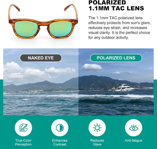 Miniatura 6 de Lentes de sol para niños, lentes de sol polarizados retro de los años 80 para niños y niñas, A Strip Demi, talla única