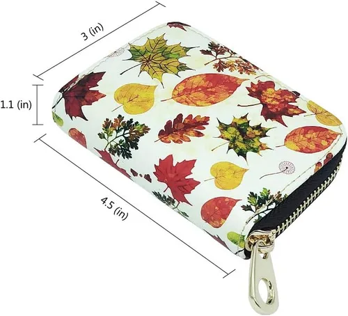 Miniatura 2 de Funda de cuero con cremallera para tarjetas de crédito RFID para mujeres y niñas