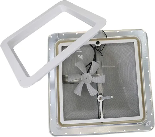 Miniatura 3 de Class A Customs - Ventilación de techo RV de 12 voltios de 14 pulgadas con tapa blanca estilo cuña - Masilla y tornillos 71112A-PS