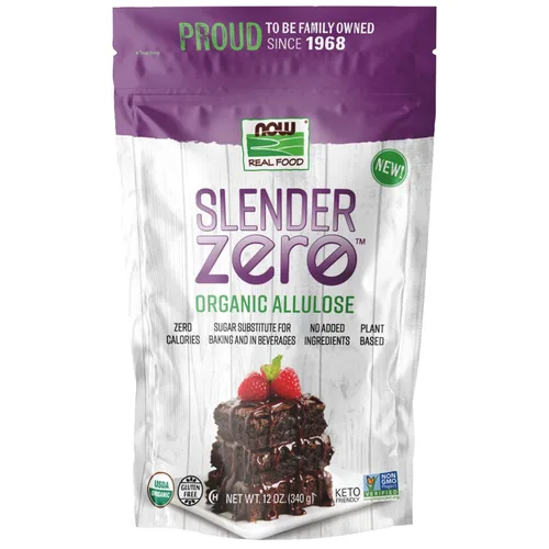 NOW Real Food, Slender Zero, Alulosa orgánica, cero calorías, sustituto del azúcar para hornear y bebidas, sin ingredientes añadidos, a base de