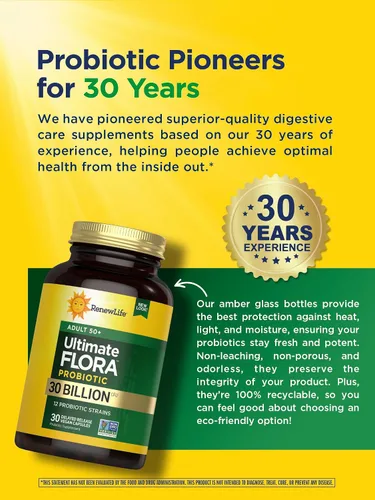 Miniatura 5 de Renew Life –Última flora para adultos 50 + Suplemento Probiótico de 30 mil millones, 90 unidades (Ex fórmula senior), 631257595607, 30, 1, 1