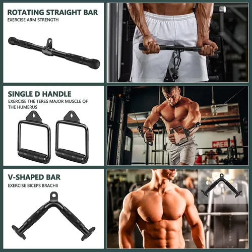 Miniatura 6 de Cable Machine Attachment, Cable Attachments for Gym, Gym Cable Attachments, Cable Machine Attachments Set
