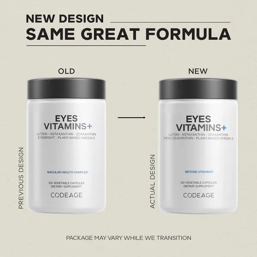 Miniatura 3 de Codeage Vitaminas para los ojos AREDS 2, suplemento de fórmula a base de 2 meses, vitaminas A, C, E, zinc, luteína, astaxantina, zeaxantina