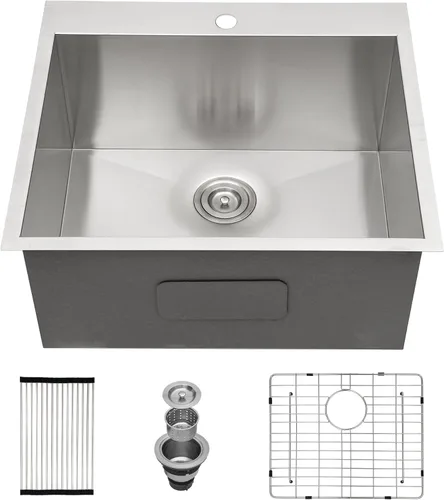 Miniatura 64 de Fregadero de cocina para exteriores 15 x 15 pulgadas, fregadero de bar de 15 x 15 pulgadas, fregaderos de cocina de acero inoxidable de calibre 16