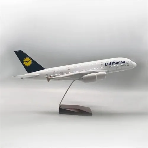 Miniatura 3 de TECKEEN 16 * 10 * 9CM A380 alemán Lufthansa avión avión, modelo de metal fundido a presión modelo de avión