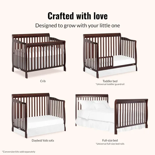 Miniatura 4 de Dream On Me Ashton Cuna convertible 5 en 1 en expreso, certificado Greenguard Gold, 50 x 36 x 44 pulgadas (paquete de 1)